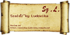 Szalóky Ludovika névjegykártya
